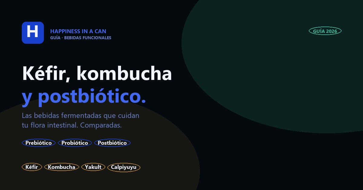 Bebidas fermentadas: kéfir, kombucha y postbiótico